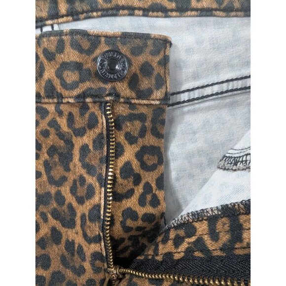 7 For All Mankind Jeans Womens Size 29 Black and Orange Leapard Print Boot Cut - Picture 11 of 15